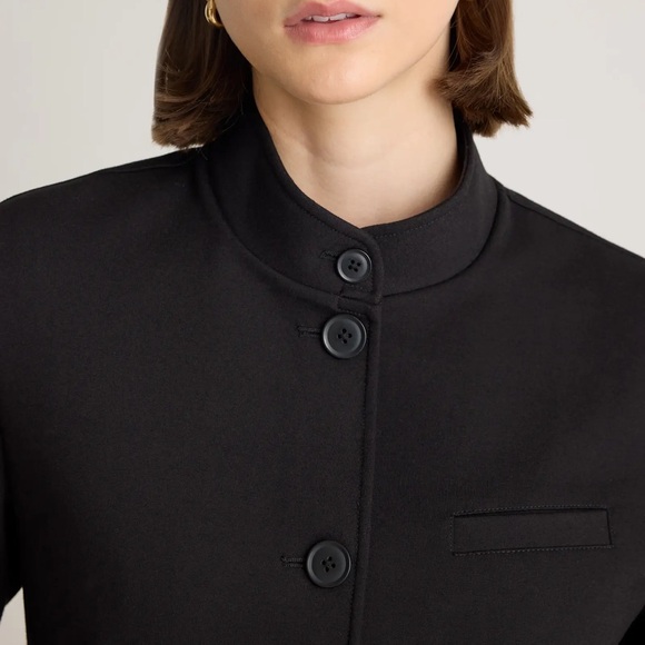 Quince | Women’s | Black Mandarin Collar | Button Front Jacket Blazer | XL | NWT - Picture 2 of 10